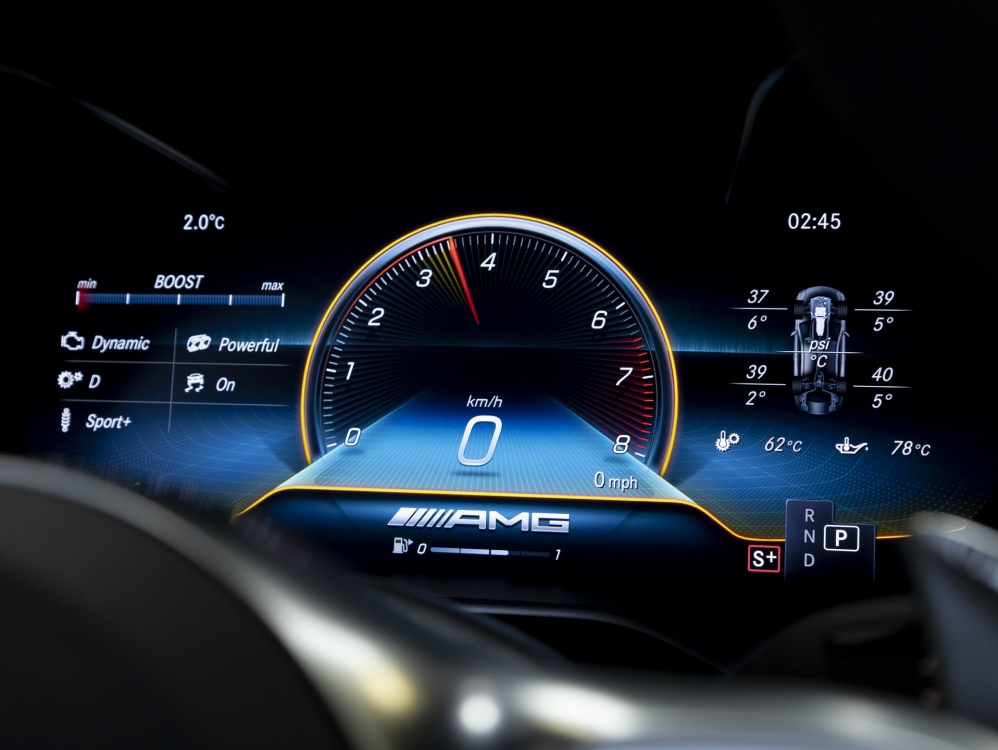 AMG Theme for a Digital Instrument Cluster